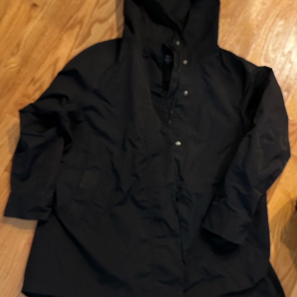 Athleta Black Hooded Utility Jacket Weather-Resistant